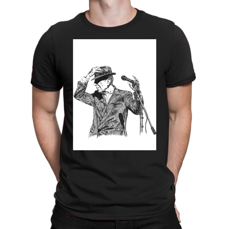 Leonard Cohen Original Hand Drawn Ink Print T-Shirt by cm-arts | Artistshot