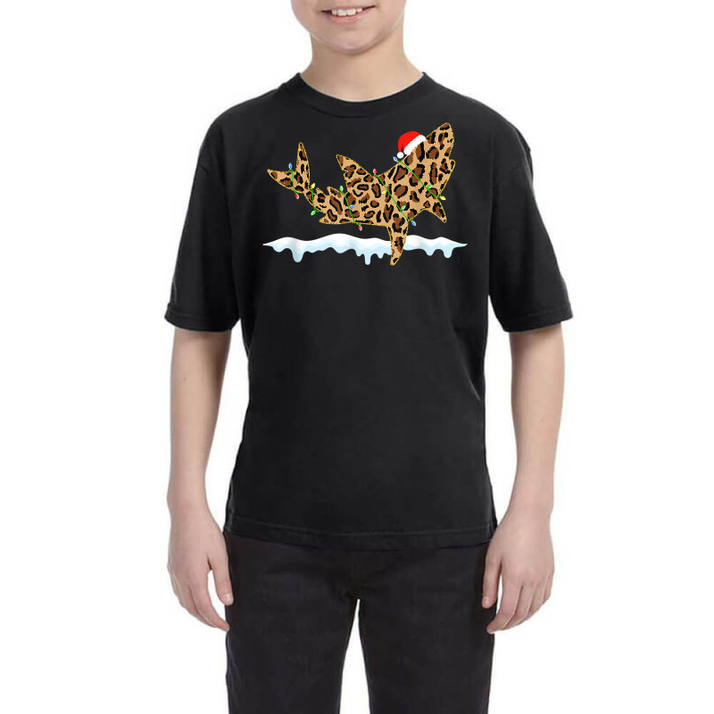 Shark Leopard Lights Christmas Matching Family T Shirt Youth Tee by hapusajehae | Artistshot