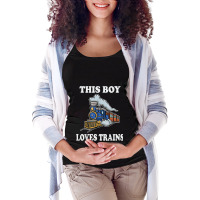 This Boy Loves Trains Gift Train Wagon Lover Gifts Tshirt Maternity Scoop Neck T-shirt | Artistshot