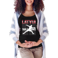 Latvia Ping Pong Lover Proud Latvian Table Tennis Supporters T Shirt Maternity Scoop Neck T-shirt | Artistshot