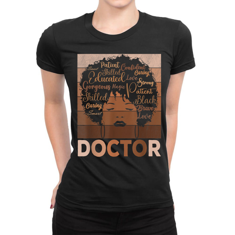 Medical Doctor Apparel Afro American Medical Student Doctor T Shirt Ladies Fitted T-Shirt by cm-arts | Artistshot