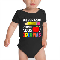 Mi Corazon Late En Dos Idiomas Bilingual Baby Bodysuit | Artistshot