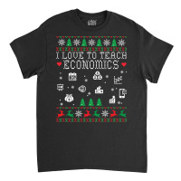 Teacher I Love To Teach Economics Students Merry Christmas Long Sleeve Classic T-shirt | Artistshot