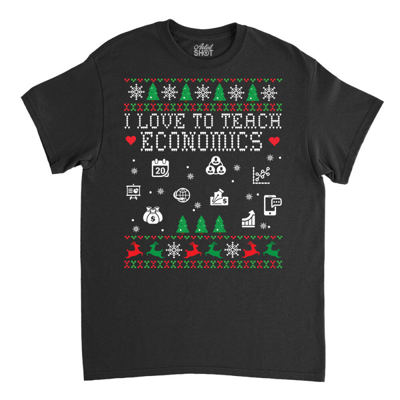 Teacher I Love To Teach Economics Students Merry Christmas Long Sleeve Classic T-shirt by quvamashara | Artistshot