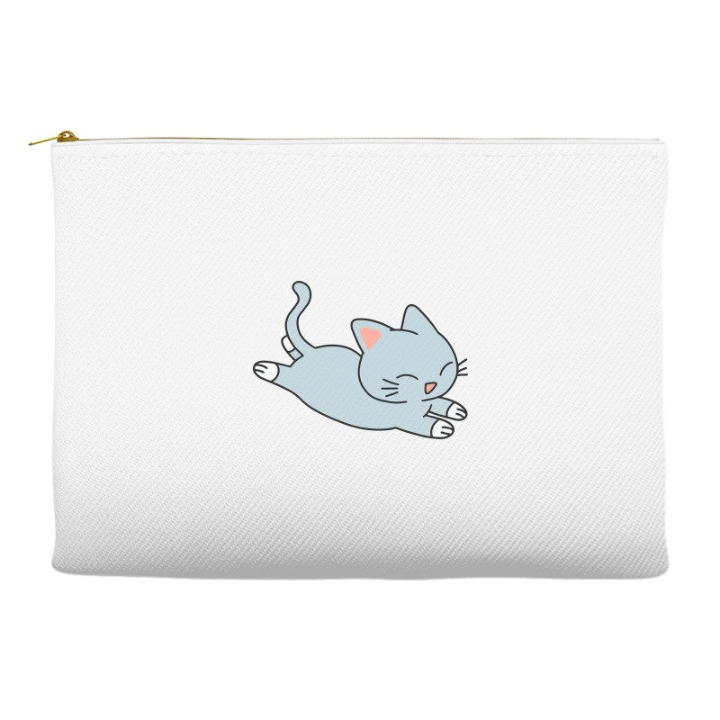 Happy Blue Cat Accessory Pouches | Artistshot