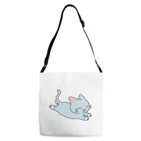 Happy Blue Cat Adjustable Strap Totes | Artistshot