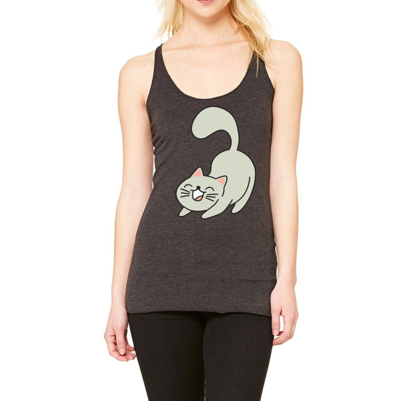 Stretch Gray Cat Racerback Tank | Artistshot