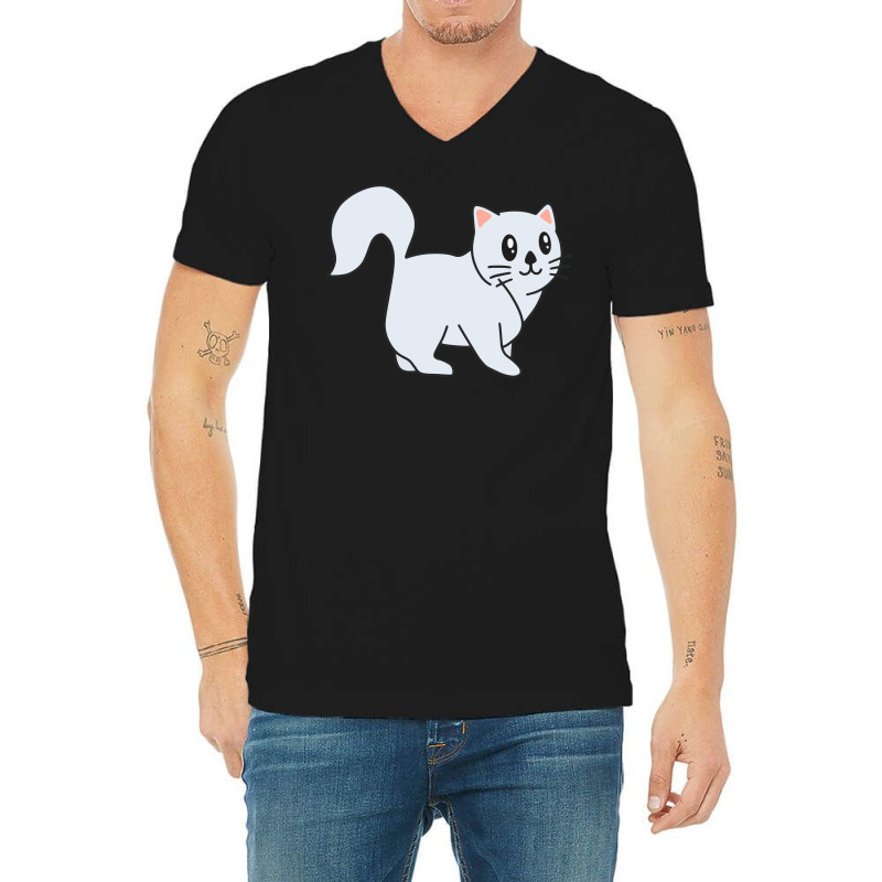 Cute Cat Walking V-Neck Tee by Morspective | Artistshot