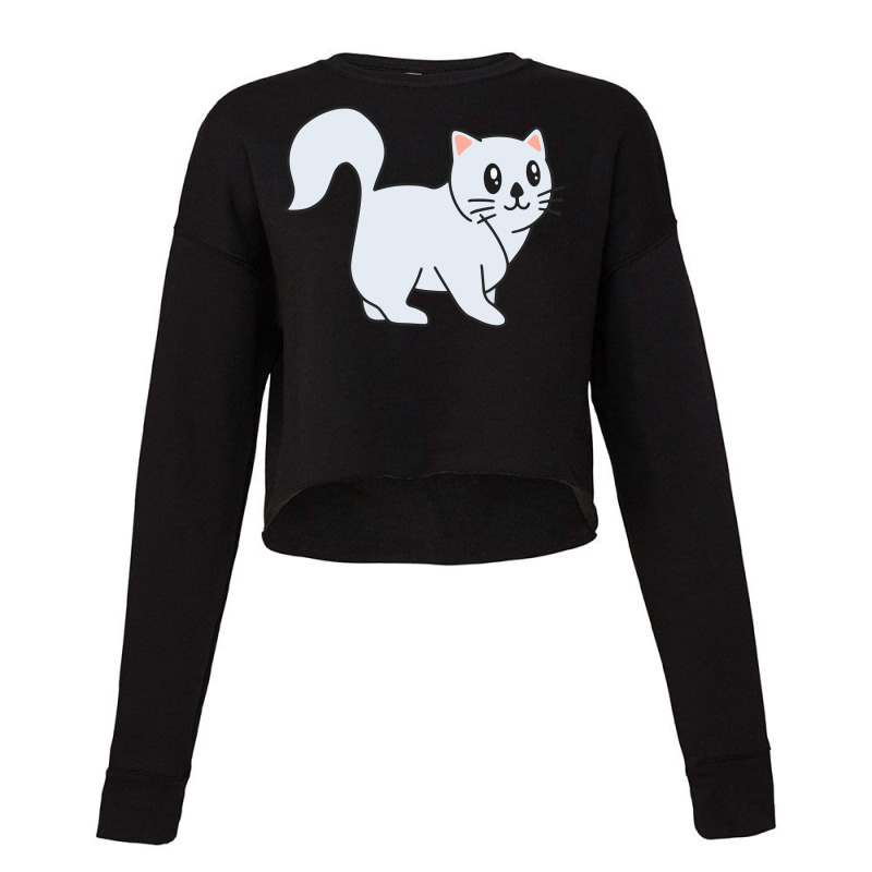 Cute Cat Walking Cropped Sweater by Morspective | Artistshot