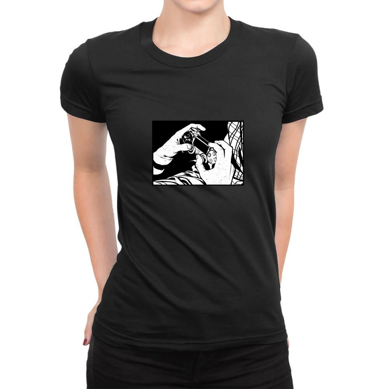 Gamer Black And White 1 Ladies Fitted T-Shirt by MargueriteThomas | Artistshot