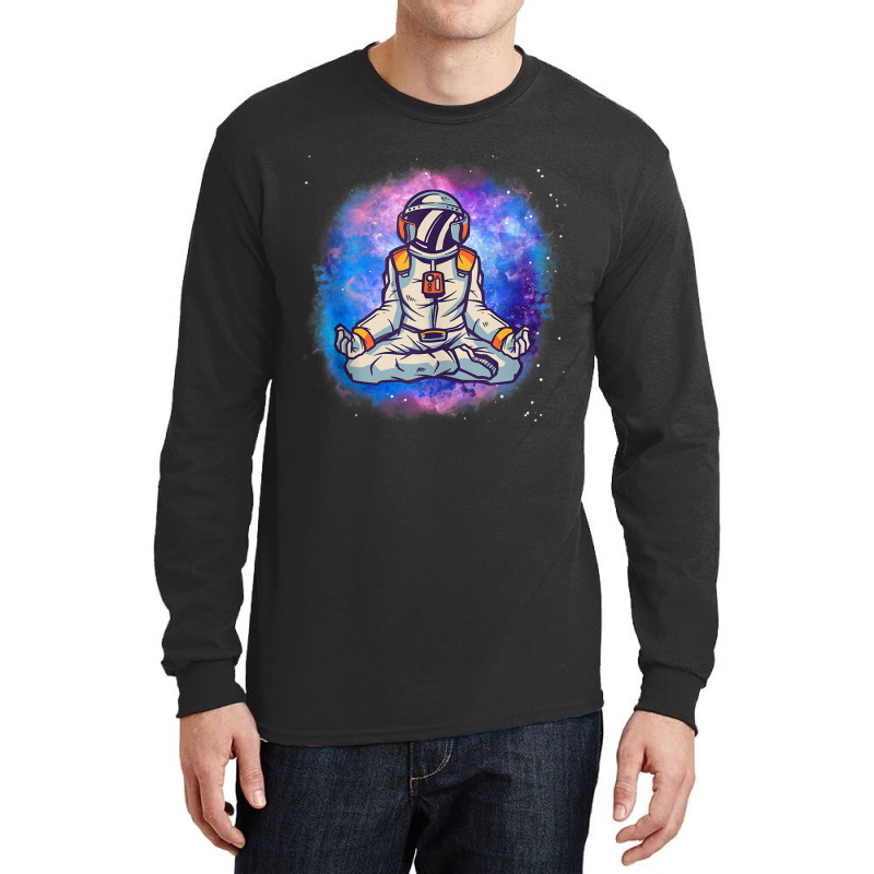 Yoga Meditating Astronaut In The Galaxy Lotus Meditation Tank Top Long Sleeve Shirts by cm-arts | Artistshot