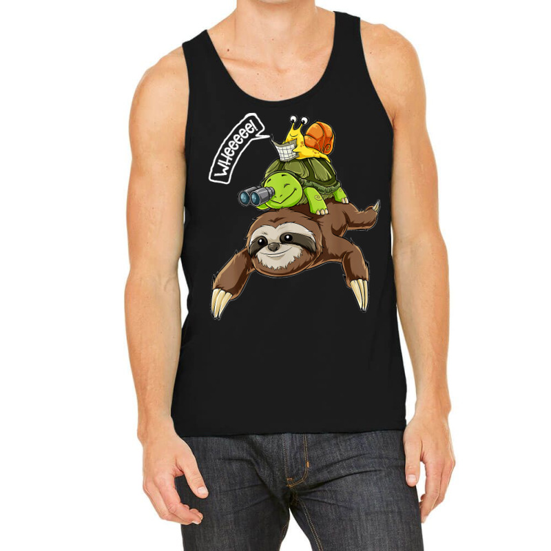 Funny Sloth Turtle Snail Piggyback Running Riding Team Tank Top by kevinnichols | Artistshot