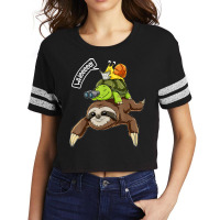 Funny Sloth Turtle Snail Piggyback Running Riding Team Scorecard Crop Tee | Artistshot