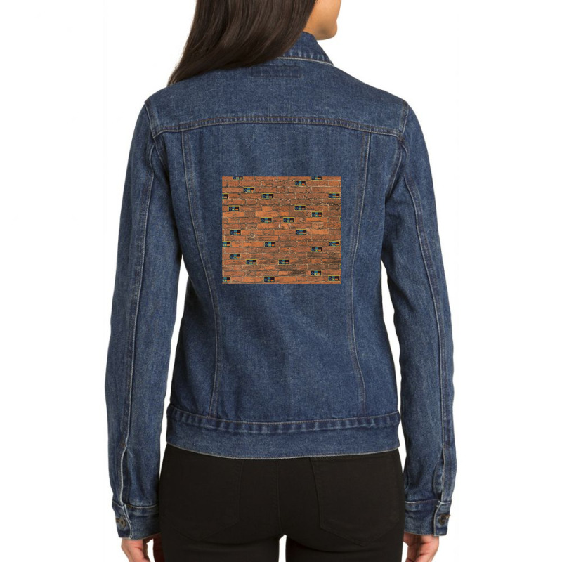 Controller Brick Wall Ladies Denim Jacket by HeatherThomas | Artistshot