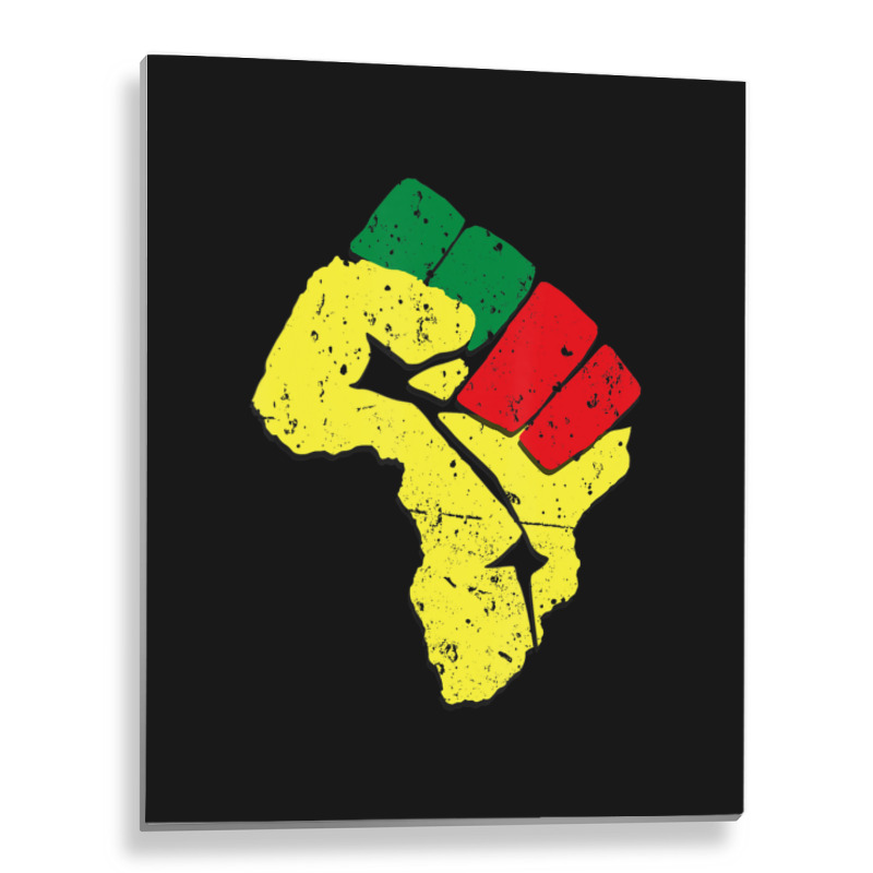 Black History Pan African Flag Colors Resist Fist Metal Print Vertical | Artistshot