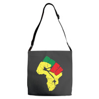 Black History Pan African Flag Colors Resist Fist Adjustable Strap Totes | Artistshot