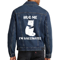 Funny Vaccinated Cats Lover Cool Tee Pro Vaccination Nurse Men Denim Jacket | Artistshot