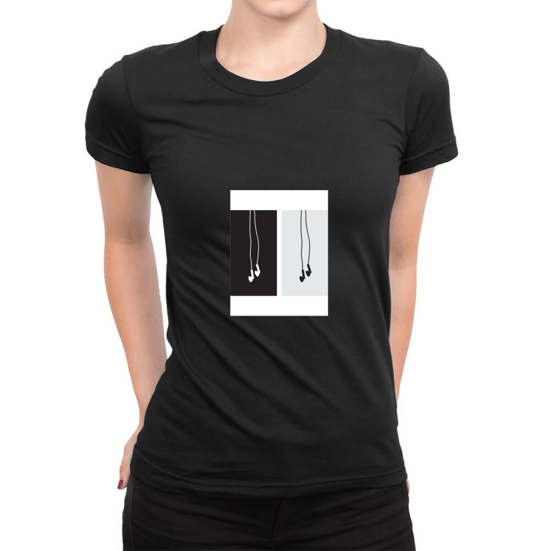 Earphones Ladies Fitted T-Shirt by RobertVanHorn | Artistshot