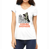 This Girl Loves Her German Shepherd Women's V-neck T-shirt | Artistshot