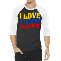 I Love Bogota Colombia Flag Map Colombian Pride Camiseta T Shirt 3/4 Sleeve Shirt | Artistshot