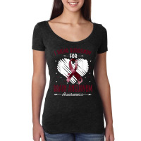 I Wear Burgundy For Brain Aneurysm Awareness Ribbon Heart T Shirt Women's Triblend Scoop T-shirt | Artistshot