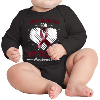 I Wear Burgundy For Brain Aneurysm Awareness Ribbon Heart T Shirt Long Sleeve Baby Bodysuit | Artistshot