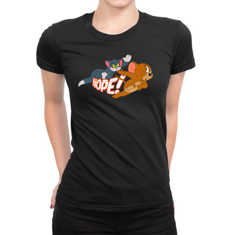 Tom And Jerry Nope Ladies Fitted T-Shirt by ngodo | Artistshot