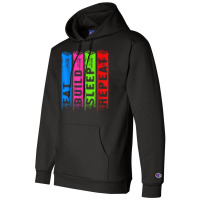 Eat Build Sleep Construction Master Builder Building Blocks Champion Hoodie | Artistshot