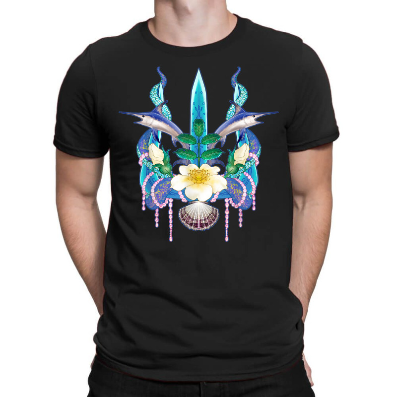 Mermaid Rose Pearls Sword Fish Octopus Seashell Trident T Shirt T-shirt | Artistshot