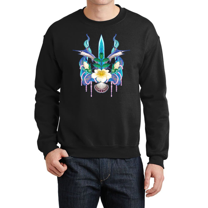 Mermaid Rose Pearls Sword Fish Octopus Seashell Trident T Shirt Crewneck Sweatshirt | Artistshot