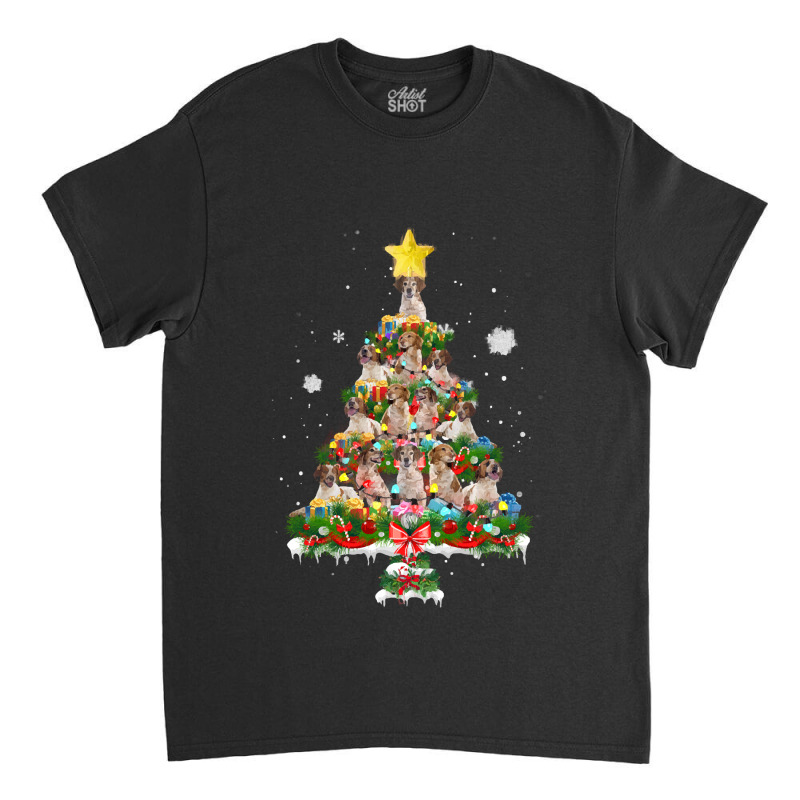 Brittany Spaniel Dog Cute Brittany Christmas Tree Dog Lover Xmas Costu Classic T-shirt | Artistshot