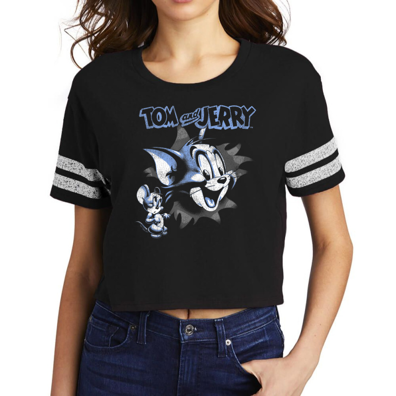 Tom And Jerry Pop Out Distressed Poster Scorecard Crop Tee | Artistshot