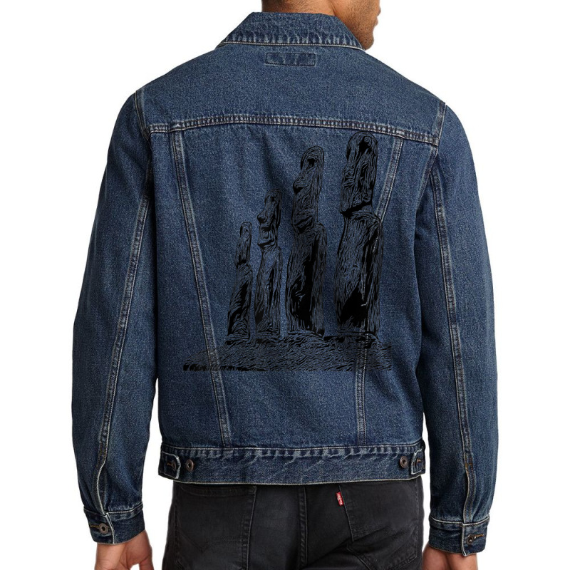 Easter Island Moai Statue Monolith World Mystery Men Denim Jacket | Artistshot