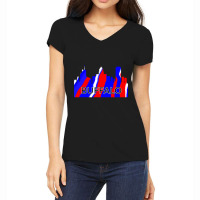 Buffalo Skyline Red White And Blue Women's V-neck T-shirt | Artistshot