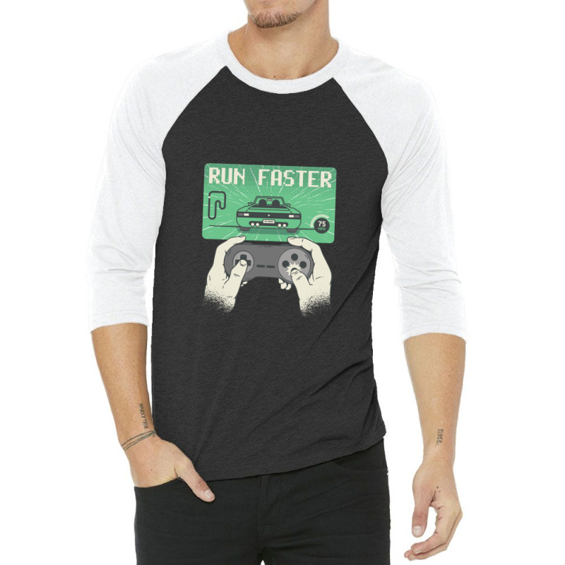 Run Faster Joystick Gaming 3/4 Sleeve Shirt by IrvetteDove | Artistshot