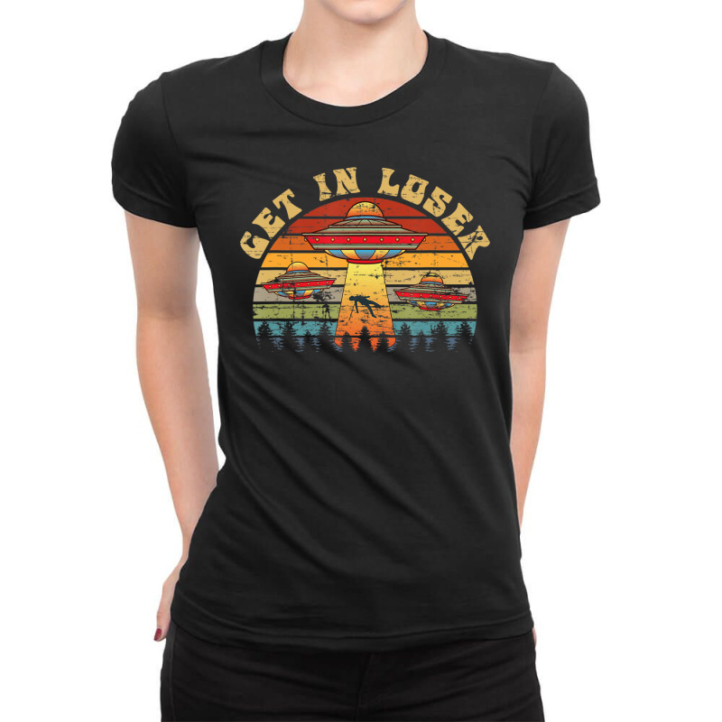 Retro Ufo Alien Abduction Space Extraterrestrial Alien Ladies Fitted T-Shirt by phamkhao | Artistshot