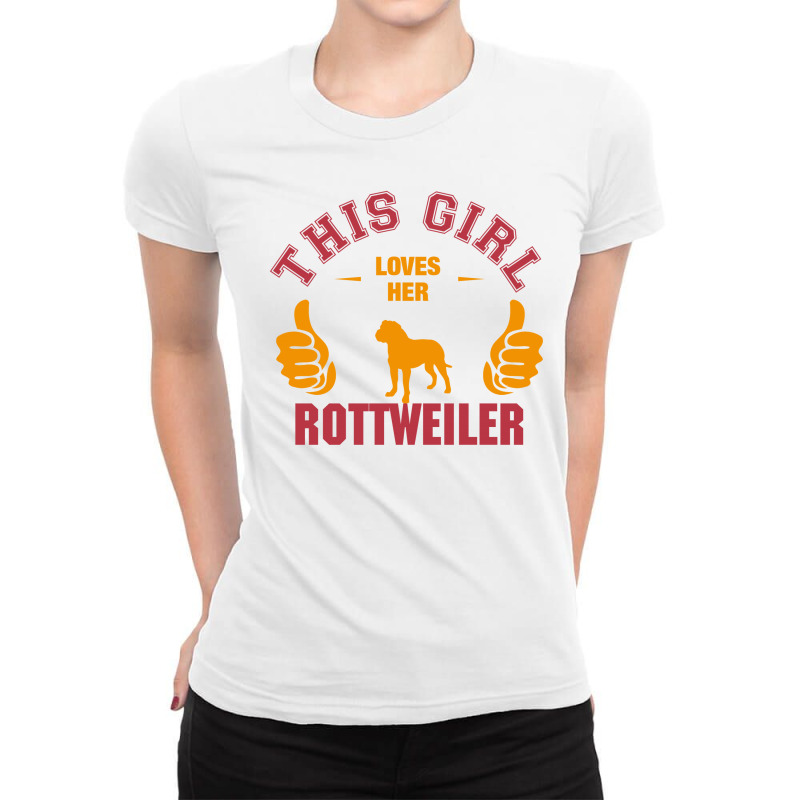 This Girl Loves Rottweiler Ladies Fitted T-Shirt by tshiart | Artistshot