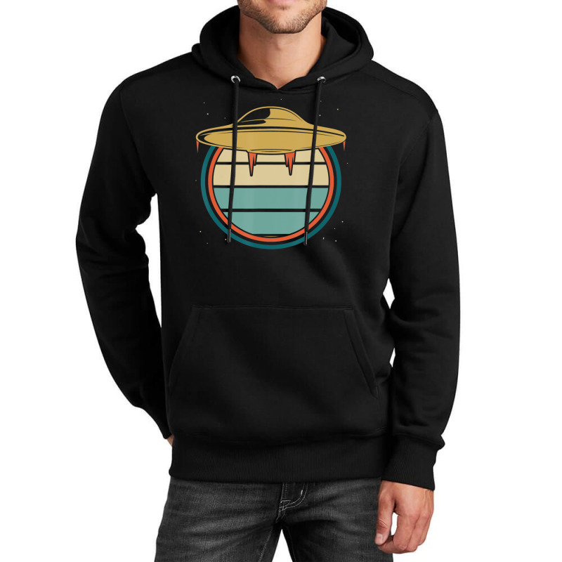 Retro Unidentified Flying Object Outer Space Ufo Alien Unisex Hoodie | Artistshot