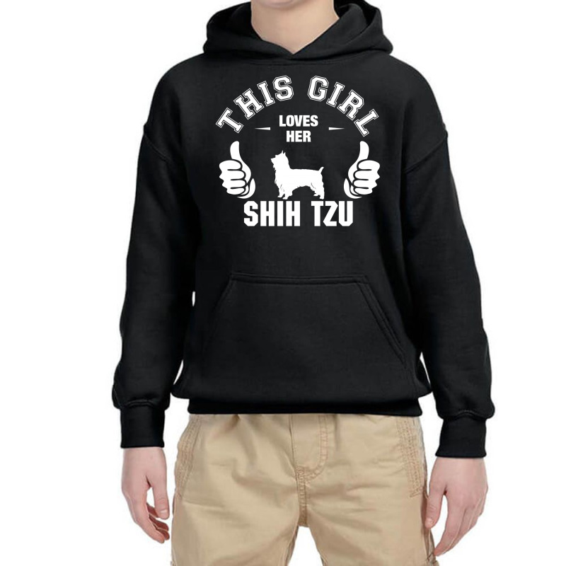 This Girl Loves Shih Tzu Youth Hoodie by tshiart | Artistshot