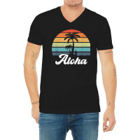 Aloha Hawaii Hawaiian Island Shirt Palm Beach Surfboard Surf T Shirt V-neck Tee | Artistshot