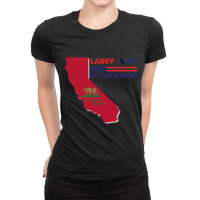 Larry Elder For California Governor Flag Newsom Funny Ladies Fitted T-shirt | Artistshot