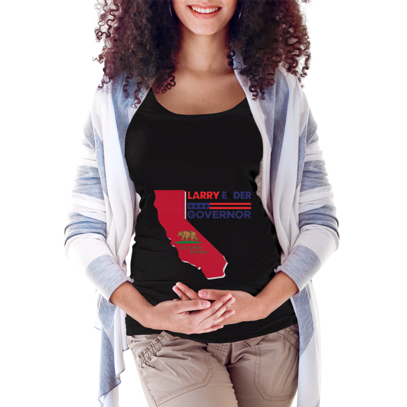 Larry Elder For California Governor Flag Newsom Funny Maternity Scoop Neck T-shirt by OSWALDOLIMART | Artistshot