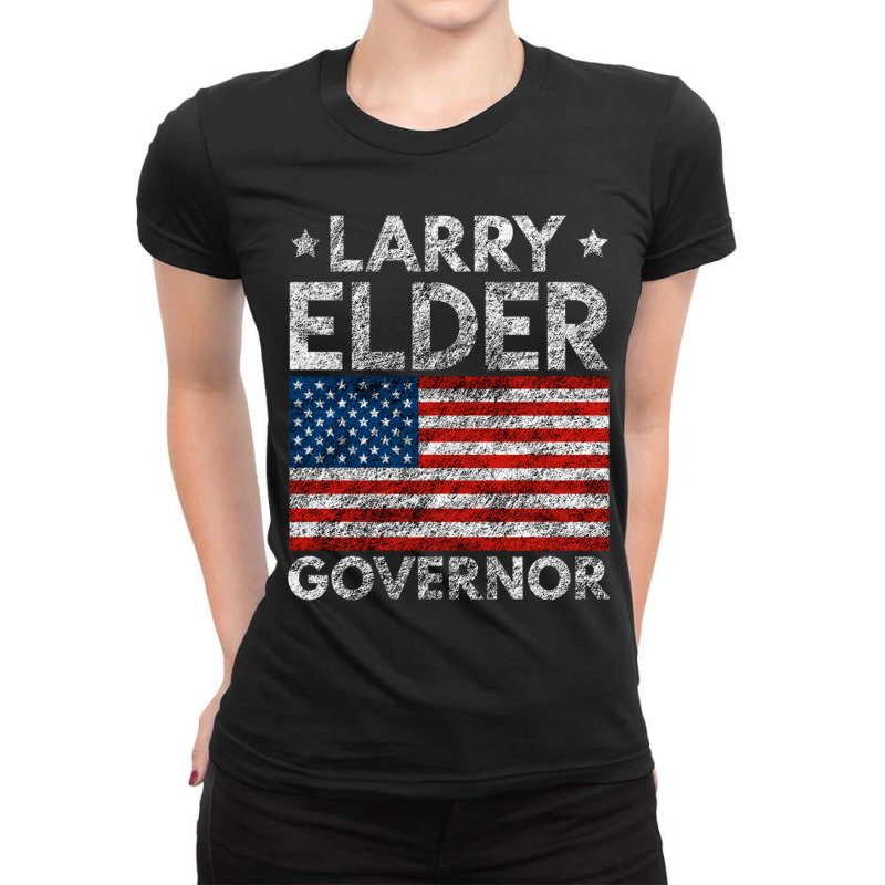 Larry Elder For California Governor Grunge Ladies Fitted T-Shirt by OSWALDOLIMART | Artistshot