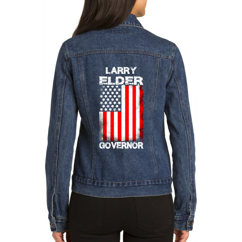 Larry Elder For California Governor Recall Ladies Denim Jacket by OSWALDOLIMART | Artistshot