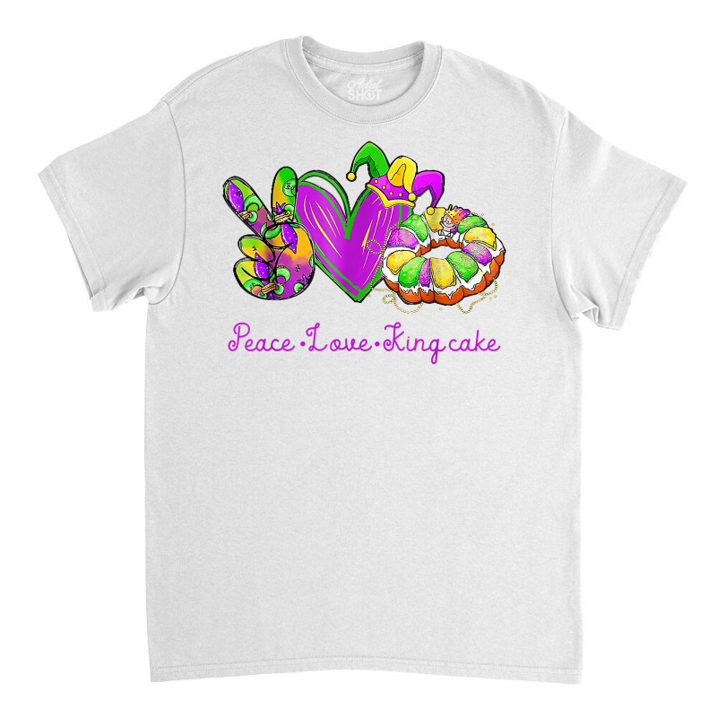 Peace Love King Cake Mardi Gras Carnival Costume Purple T Shirt Classic T-shirt | Artistshot