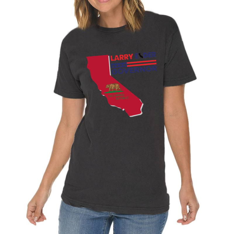 Larry Elder For California Governor Flag Newsom Funny Vintage T-Shirt by cm-arts | Artistshot