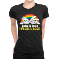 Love Reading Love Rainbows Gift Retro Rainbow Tshirt Ladies Fitted T-shirt | Artistshot