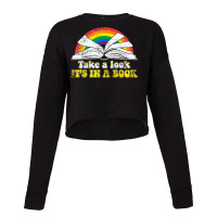 Love Reading Love Rainbows Gift Retro Rainbow Tshirt Cropped Sweater | Artistshot