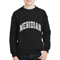 Meridian Idaho Id Varsity Style White Text T Shirt Youth Sweatshirt | Artistshot