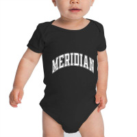 Meridian Idaho Id Varsity Style White Text T Shirt Baby Bodysuit | Artistshot